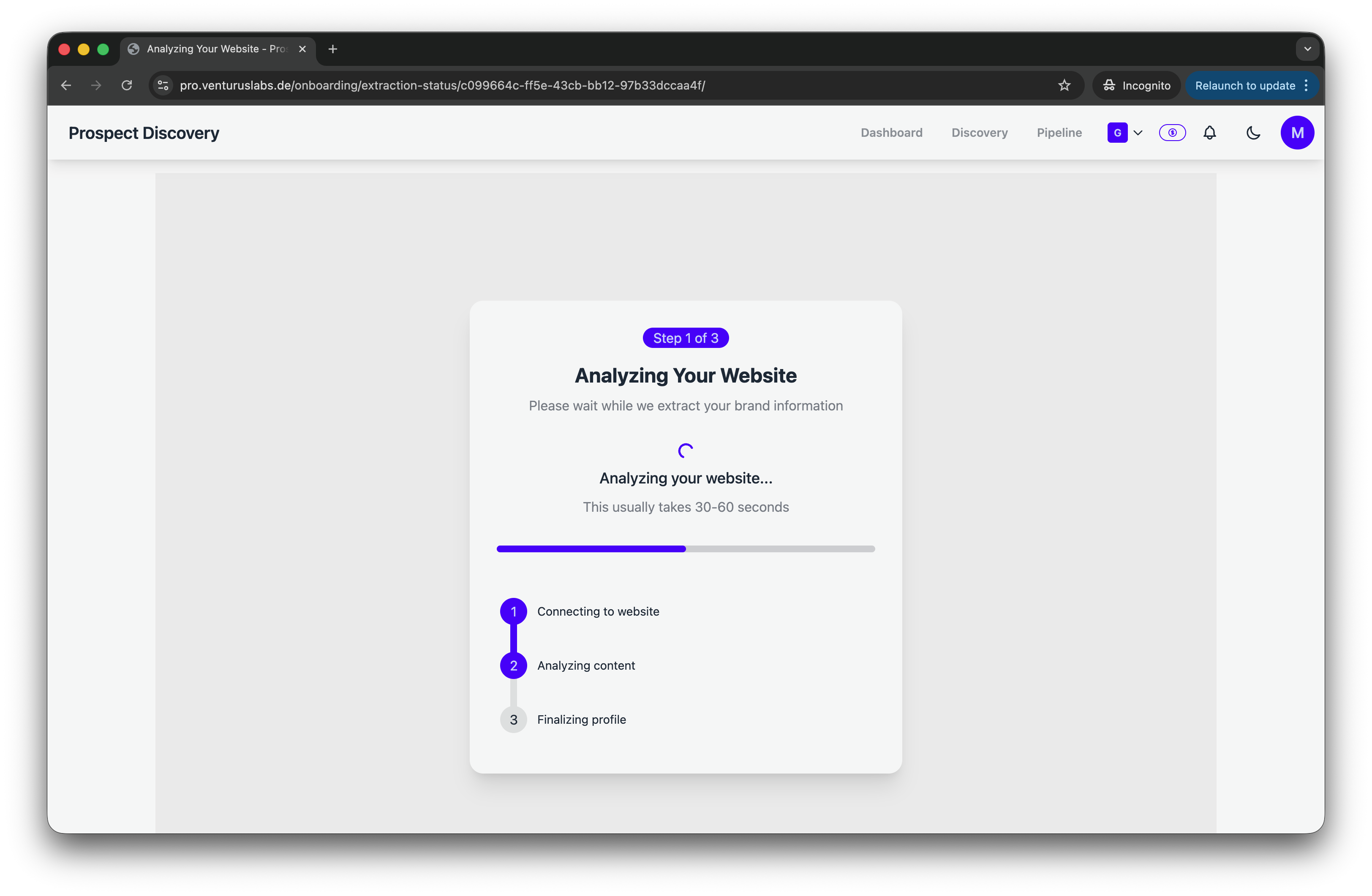 AI analyzing a company website to extract brand information